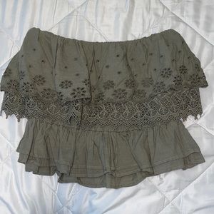 Military Green Strapless Top!